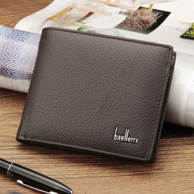 Genuine Leather Coin Purse for Men - Two-Fold Short Design