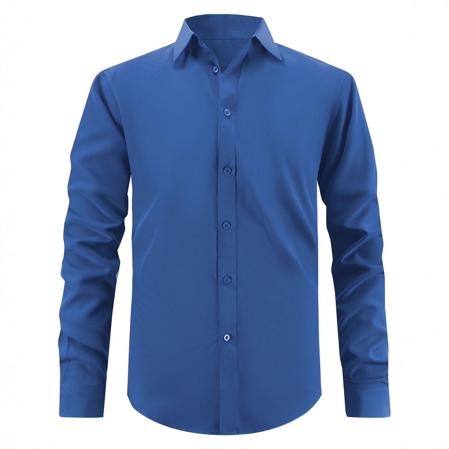 Men's Slim Fit Solid Color Shirt - Simple Regular Fit for Everyday Style