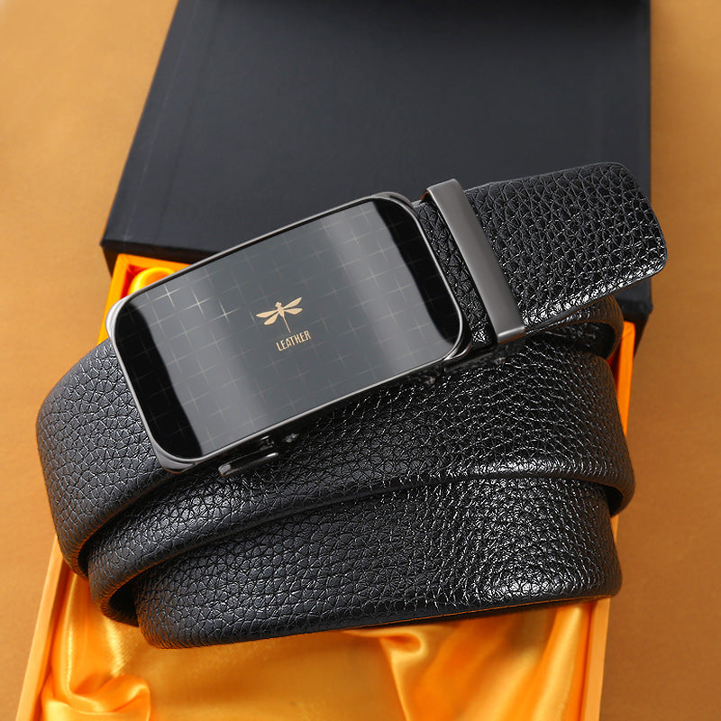 Mens Casual Business Belt Made Of Split Leather - Neon North Clothing