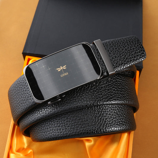 Mens Casual Business Belt Made Of Split Leather - Neon North Clothing
