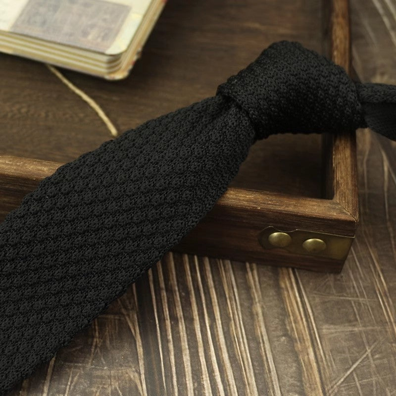 Narrow Woolen College Style Knitted Tie - Perfect Narrow Knitted Tie for Stylish Looks - Neon North Clothing