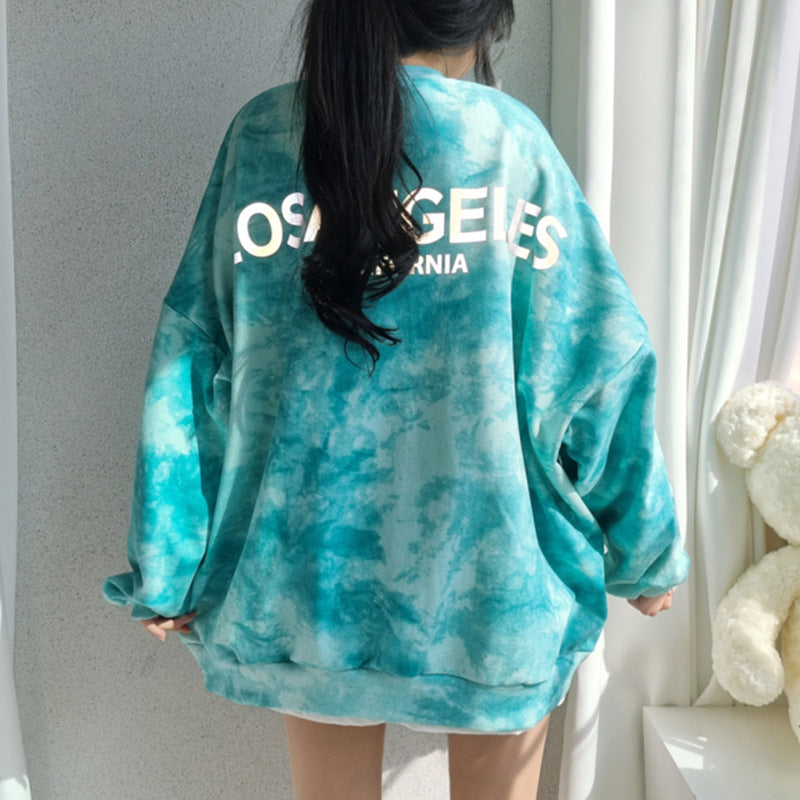 Tie-dyed Oversized Sweatshirt for Women – Comfortable Cotton Style