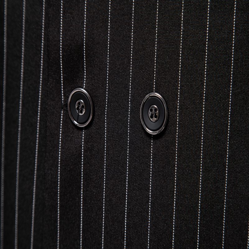 New Mens Vertical-striped Waistcoat Double-breasted Stylish Design