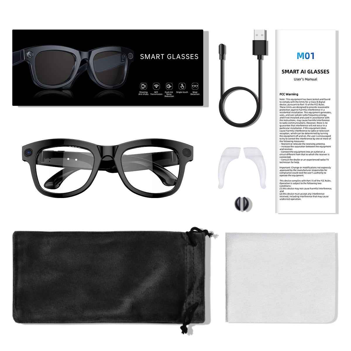 M01 HD Camera AI Translation Intelligence Glasses for Object Identification