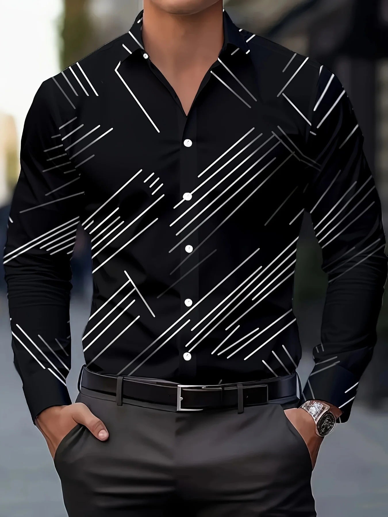 Men's Printed Casual Shirt - Regular Fit with Patterned Design
