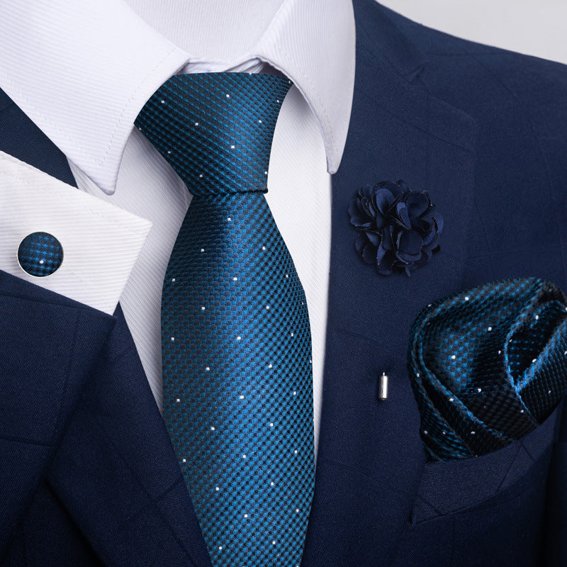Men's Tie and Pocket Square Set with Pin - 2 Piece Suit Combo - Neon North Clothing