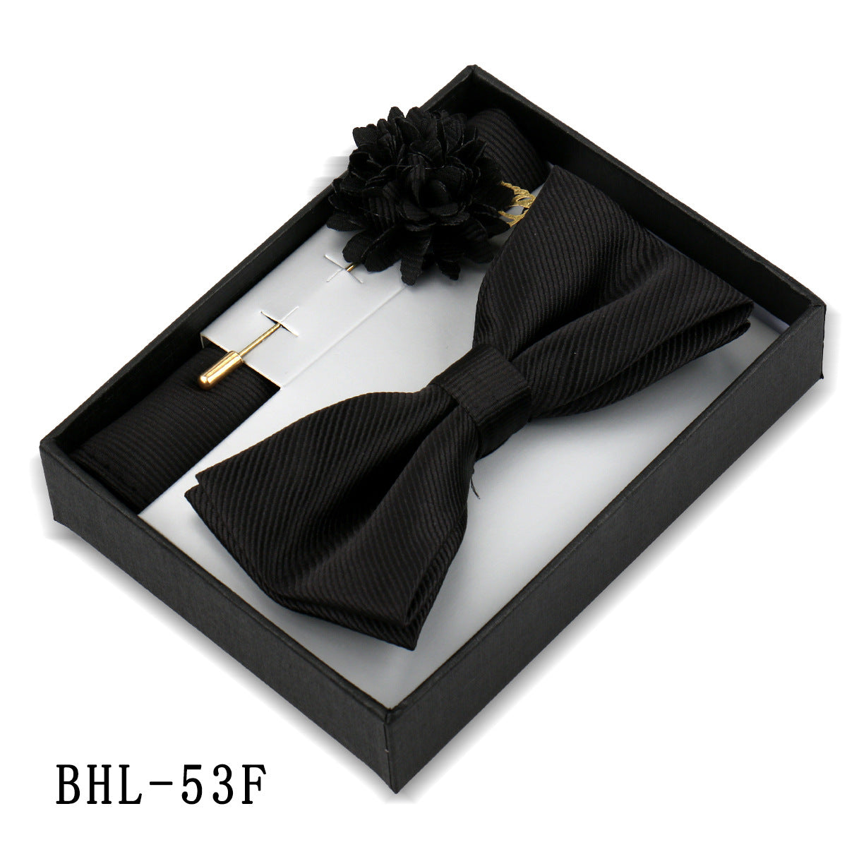 Men's Bow Tie Pocket Square Set with Brooch - Solid Color Elegance - Neon North Clothing