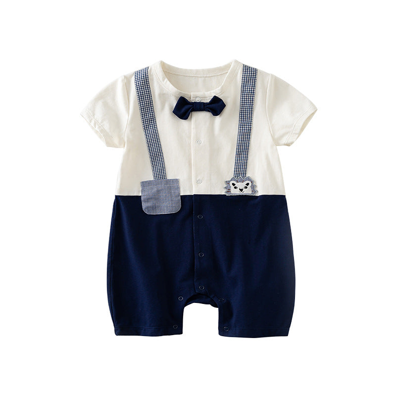 Combinaison une pièce à manches courtes Little Lion Check Strap Gentleman Climb