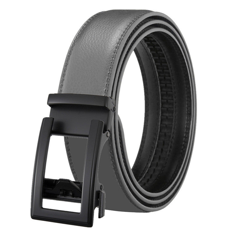 Men's Leather Automatic Belt with Hollow Multi-Color Two-Layer Cowhide Buckle - Neon North Clothing