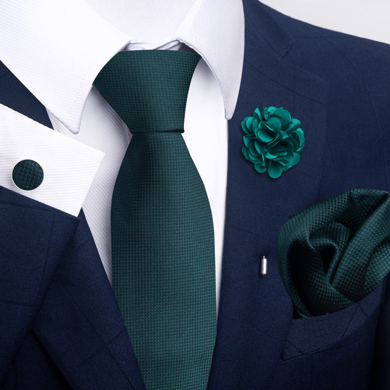 Men's Tie and Pocket Square Set with Pin - 2 Piece Suit Combo - Neon North Clothing