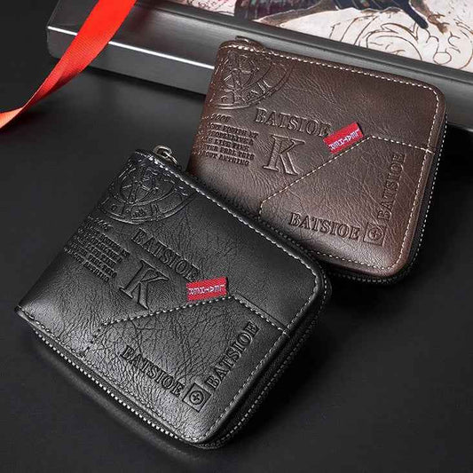 European American Mens Vintage Wallet - Classic Bi-Fold Design