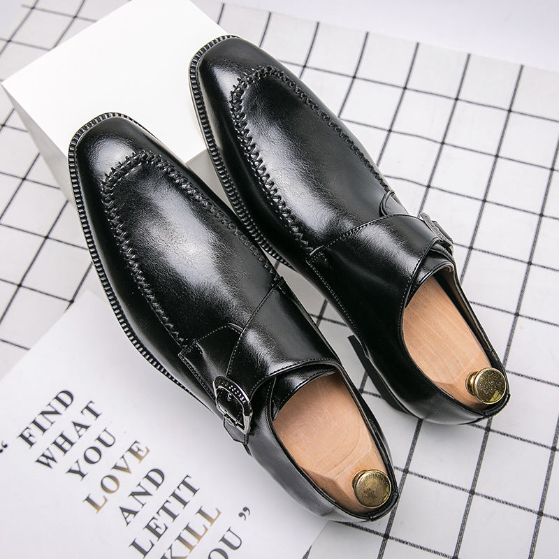 Fashion Square Buckle Leather Shoes for a Trendy Style