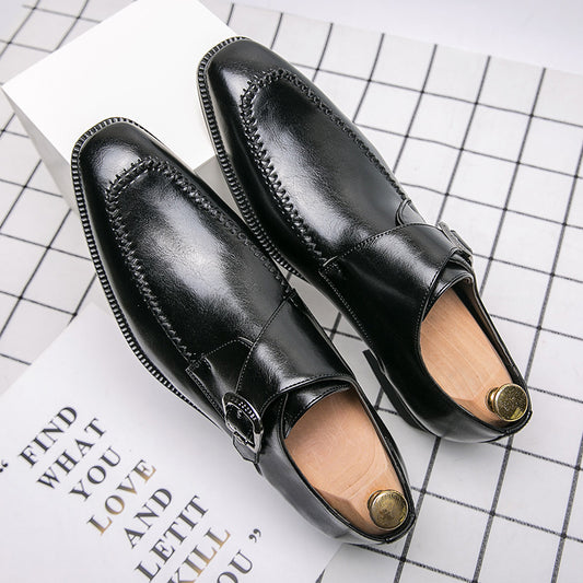 Fashion Square Buckle Leather Shoes for a Trendy Style