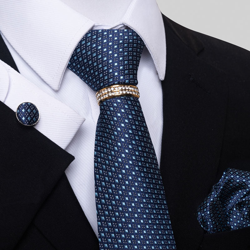 Multi Colored Striped Tie Set with Floral Design for Men - Neon North Clothing