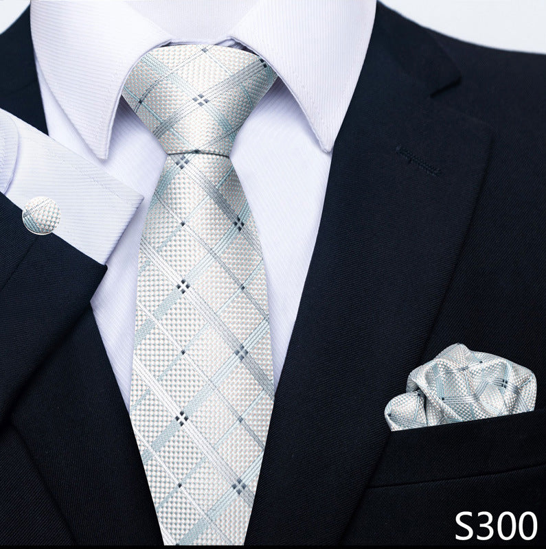 Men's Formal Wear Tie Set with Creative All-Match Scarf and Cuff Buckle - Neon North Clothing