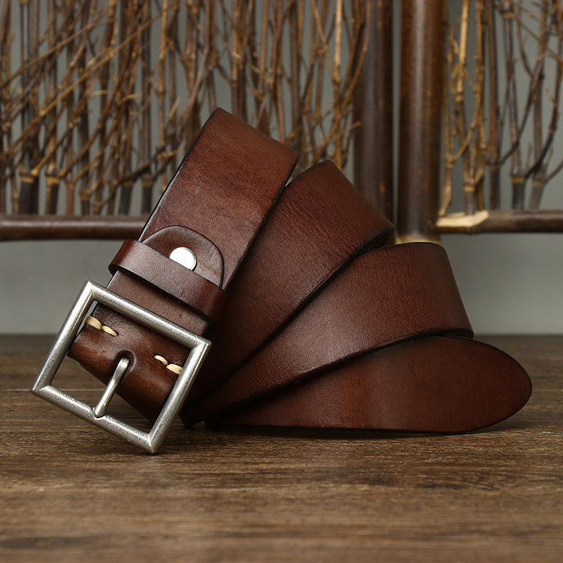 Handmade Cattlehide Belt for Men - First Layer Pure Leather - Neon North Clothing