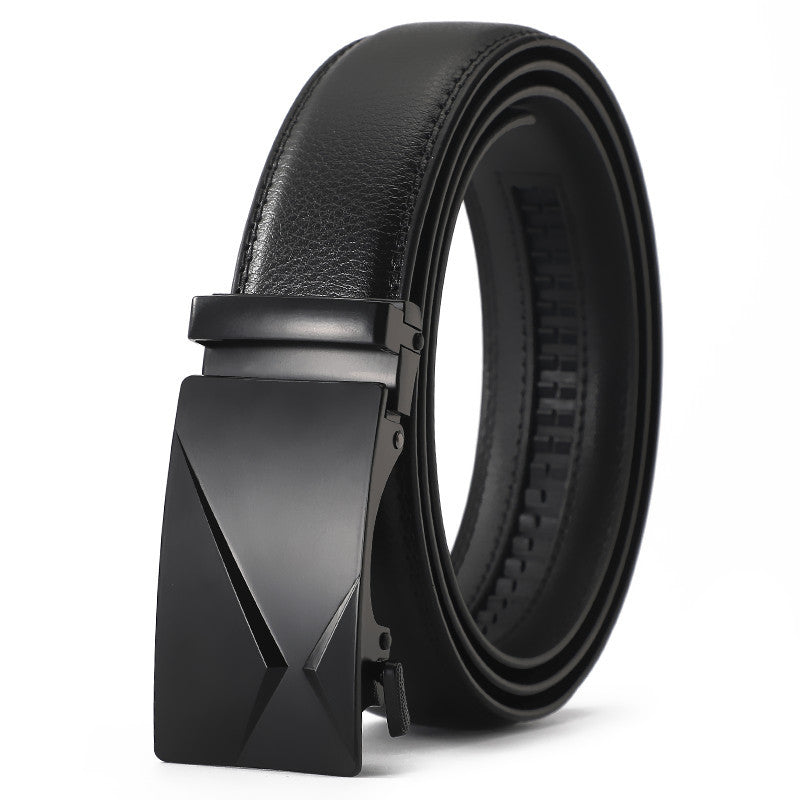 Mens Leather Belt Automatic Buckle - Genuine Leather for Comfort and Style - Neon North Clothing