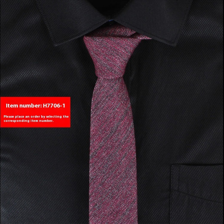 Solid Color Monochrome Narrow Cotton Tie Only - Neon North Clothing