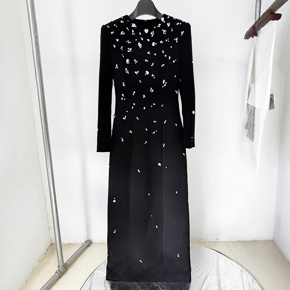 Elegant Long-Sleeve Maxi Dress for Timeless Sophistication and Style - Neon North Clothing