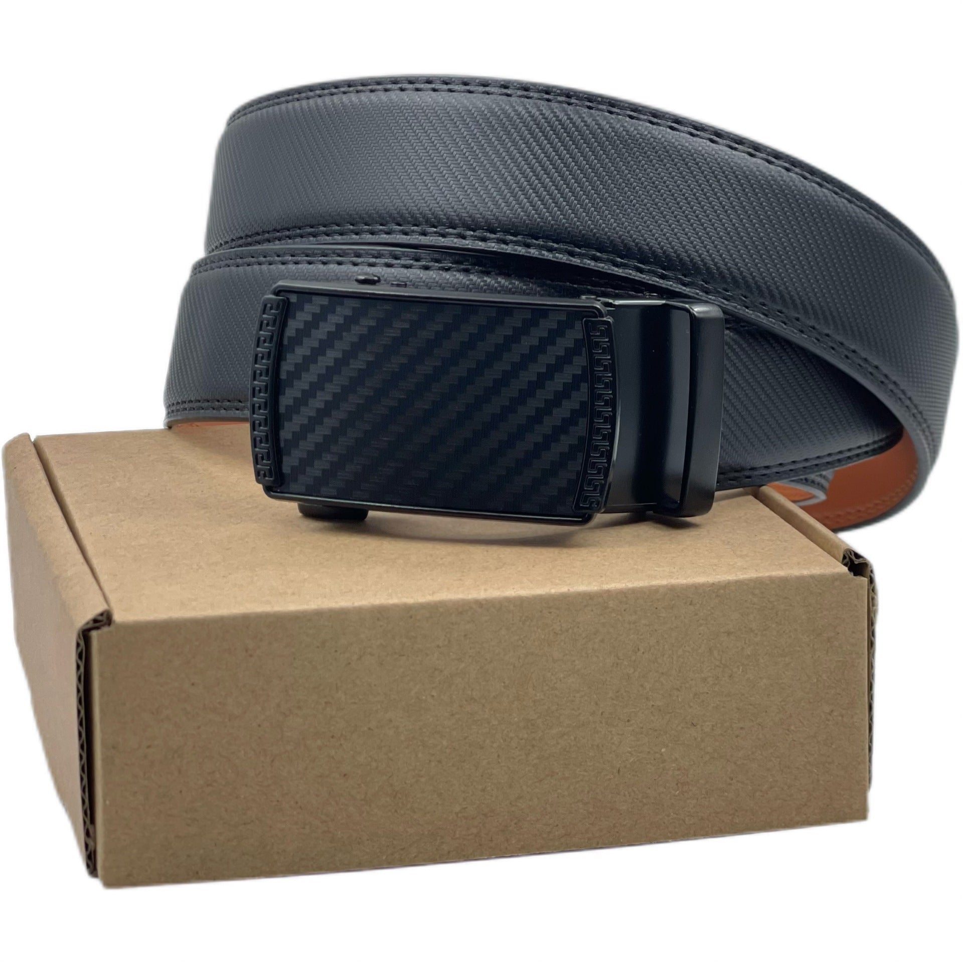 Mens Automatic Buckle Leather Belt with Matte Finish for Stylish Comfort - Neon North Clothing