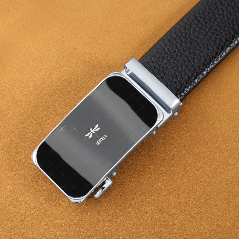 Mens Casual Business Belt Made Of Split Leather - Neon North Clothing
