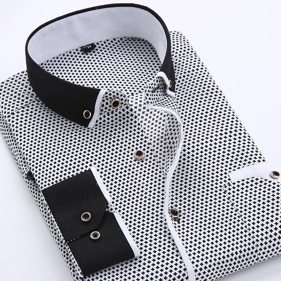 Business Patterned Dress Shirt - Solid Color Slim Fit Design - Neon North Clothing