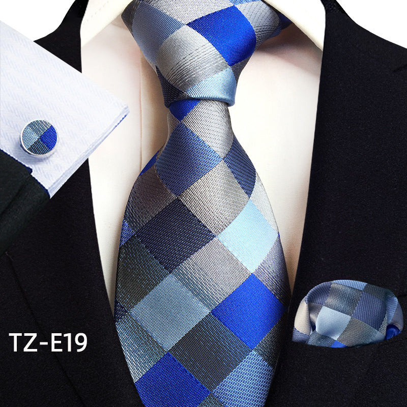 Paisley Tie Set with Square Scarf and Cufflinks - Three-Piece Accessory Set - Neon North Clothing