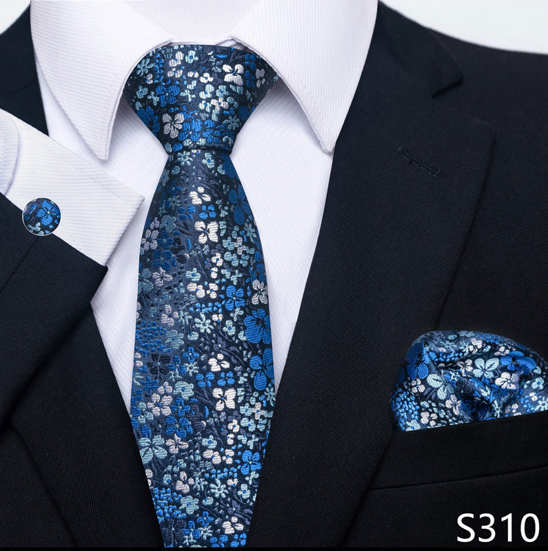 Men's Formal Wear Tie Set with Creative All-Match Scarf and Cuff Buckle - Neon North Clothing