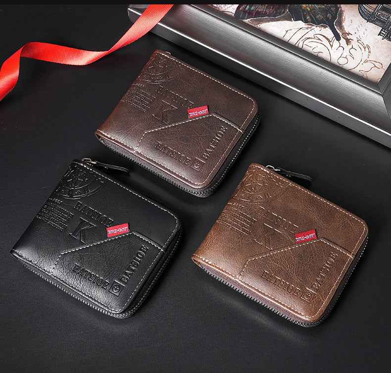 European American Mens Vintage Wallet - Classic Bi-Fold Design