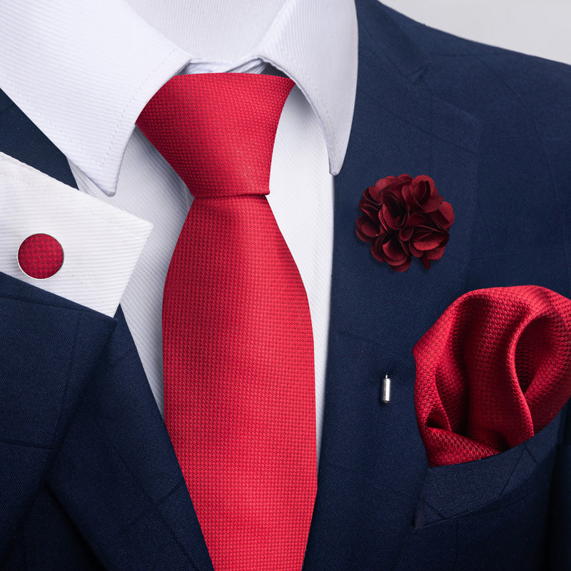 Men's Tie and Pocket Square Set with Pin - 2 Piece Suit Combo - Neon North Clothing