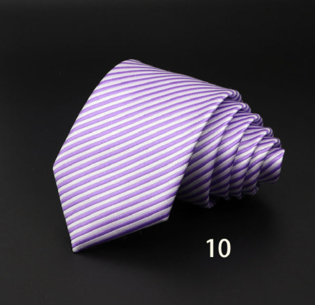 Men's Striped Tie - British Gentleman Polyester Fiber Collection - Neon North Clothing