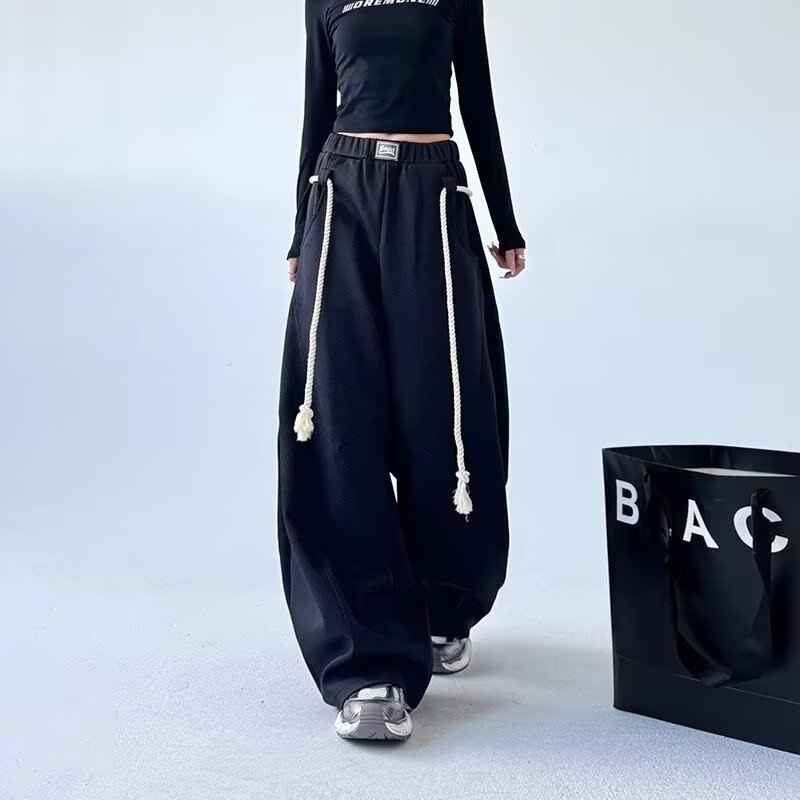 Retro Loose-Fitting Sweatpants for Casual Comfort