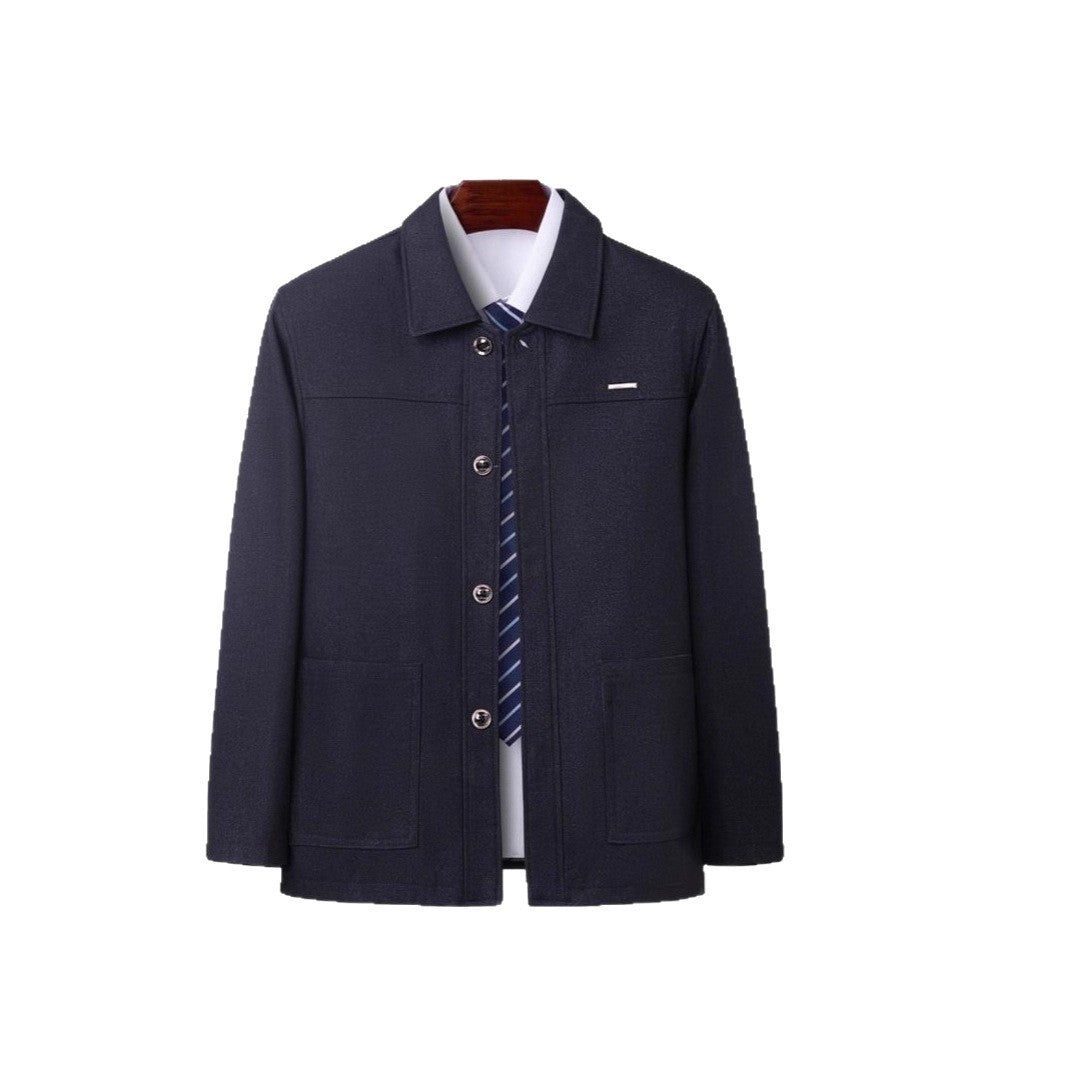 Mens Casual Lapel Jacket - Stylish Loose-Fitting Design