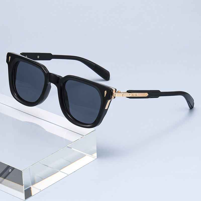 New European and American-style Metal Punk Sunglasses for Men - Fashionable Square-frame Design