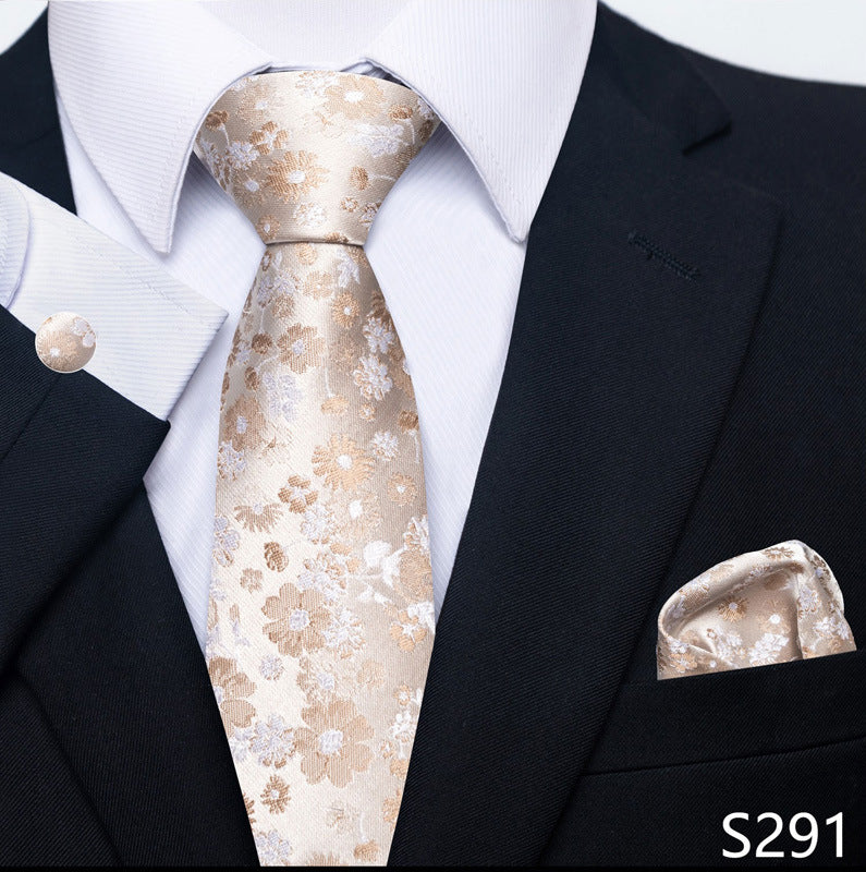 Men's Formal Wear Tie Set with Creative All-Match Scarf and Cuff Buckle - Neon North Clothing