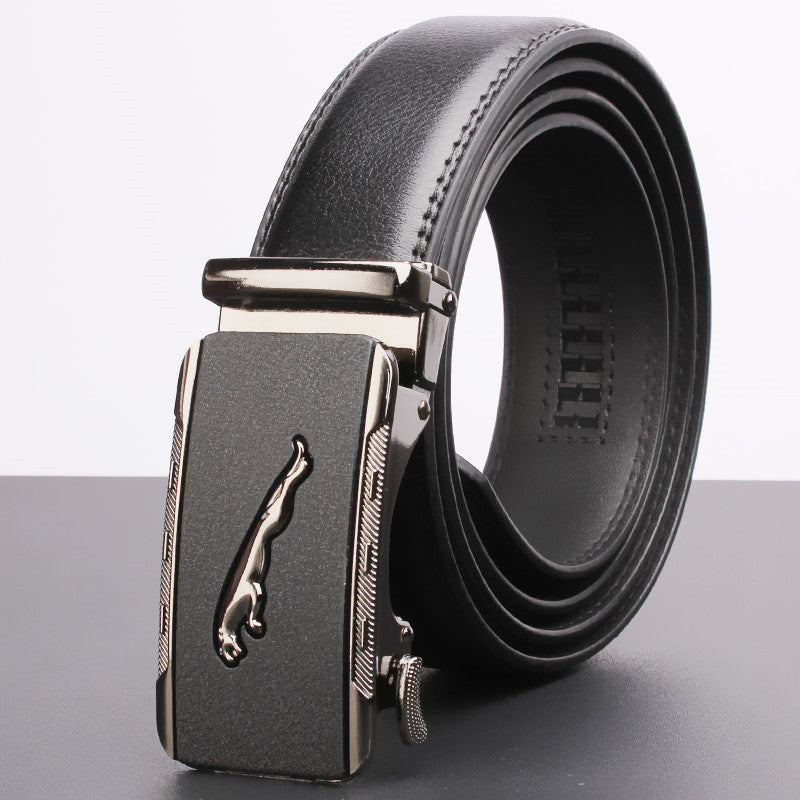 Mens Leather Belt Automatic Buckle - Genuine Leather for Comfort and Style - Neon North Clothing