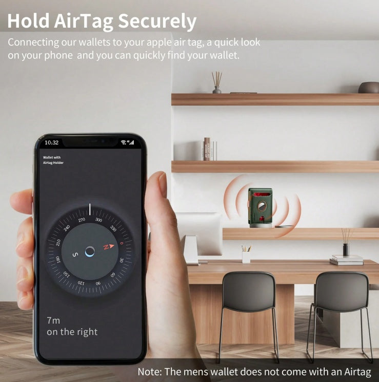 Airtag RFID Blocking Wallet For Men Up To 11cards -Air Tag Not Included