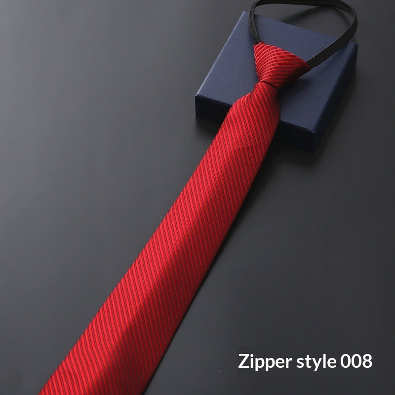 Mens Formal Zipper Tie with Blue Stripes for Business Attire - Neon North Clothing