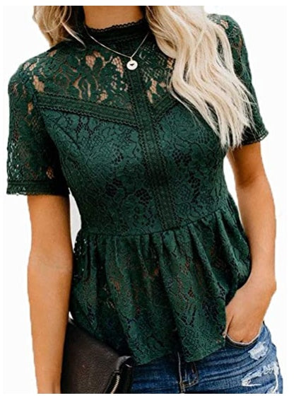 Summer Water-Soluble Lace Blouse - Elegant Crocheted Temperament Top