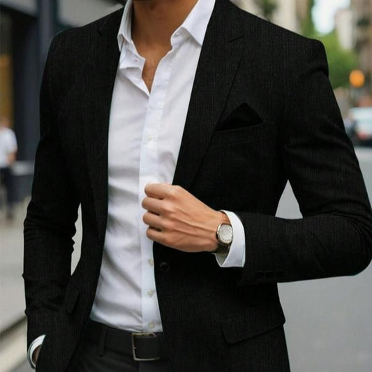 Men's Blazer Business Formal Solid Color Single Button