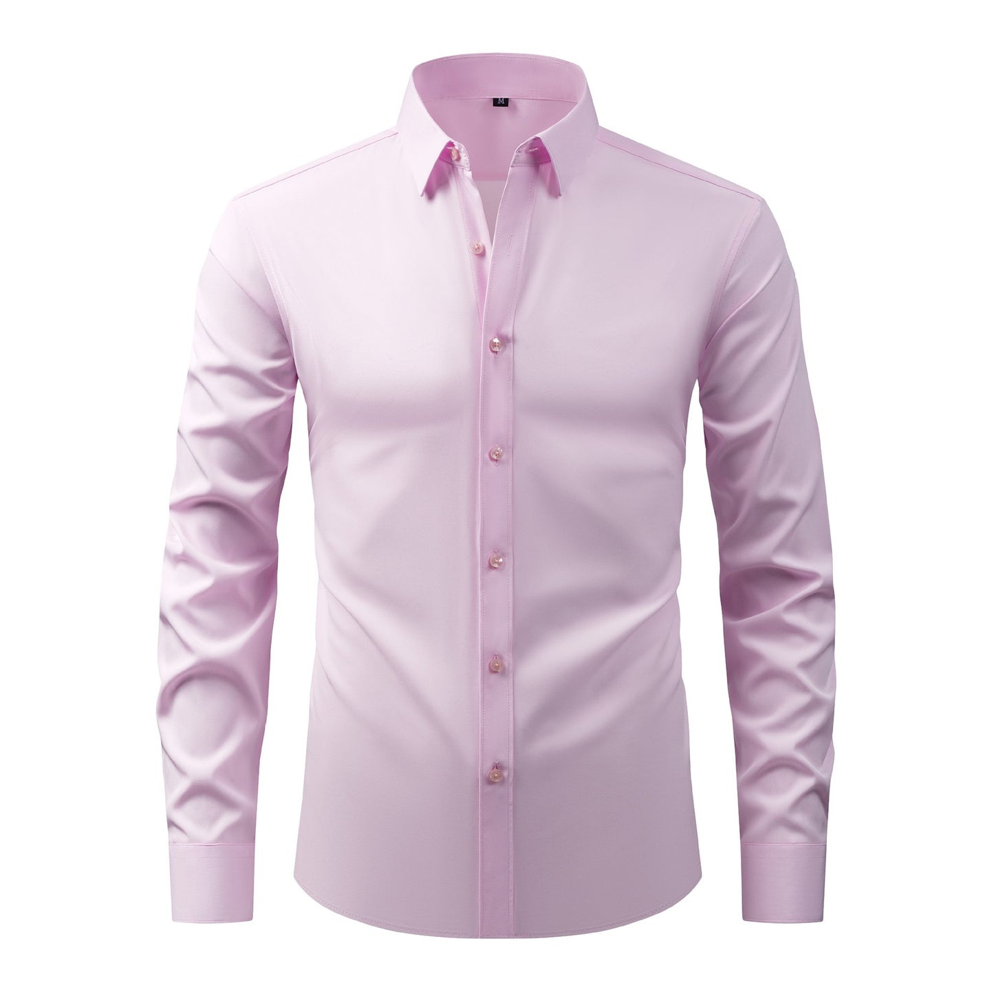 Full Elastic Force Men's Shirt in Natural Color with Buttons