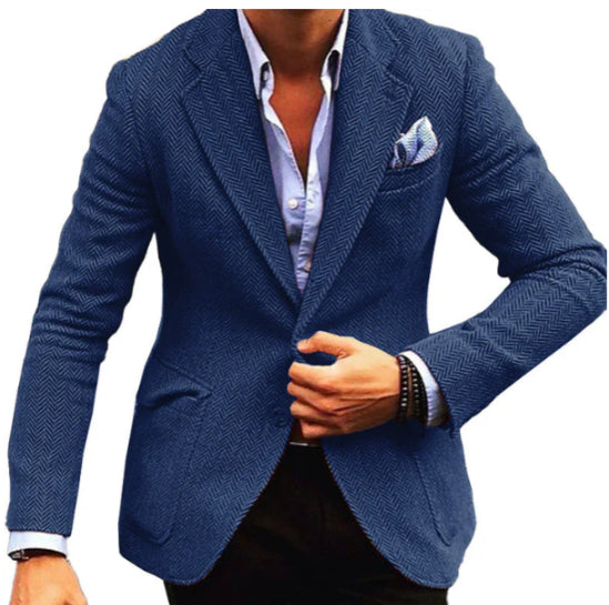 Casual Printed Suit Jacket with Double-Button Design