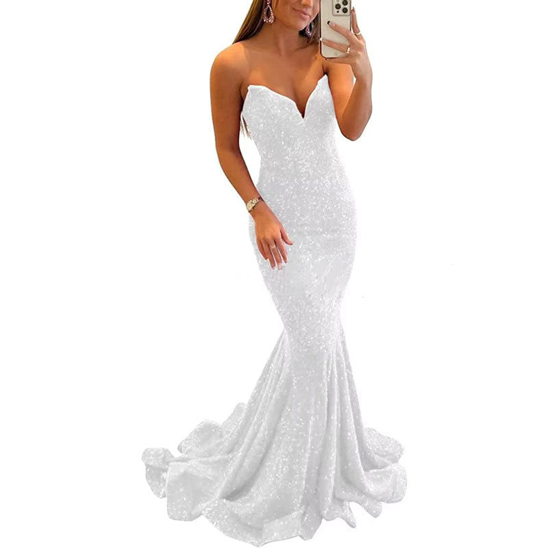 Sequin Evening Dresses For Women Formal Sexy Long Prom Party Gown - Neon North Clothing