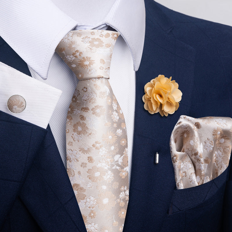 Men's Tie and Pocket Square Set with Pin - 2 Piece Suit Combo - Neon North Clothing