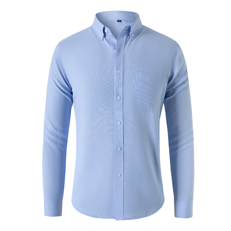 Cotton Long-sleeved Men’s Shirt - Casual Solid Color Regular Fit
