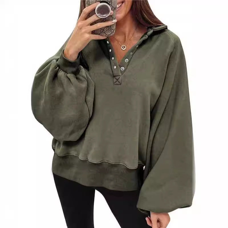 Fashionable Sporty Oversized Pullover Sweatshirt for Trendy Comfort