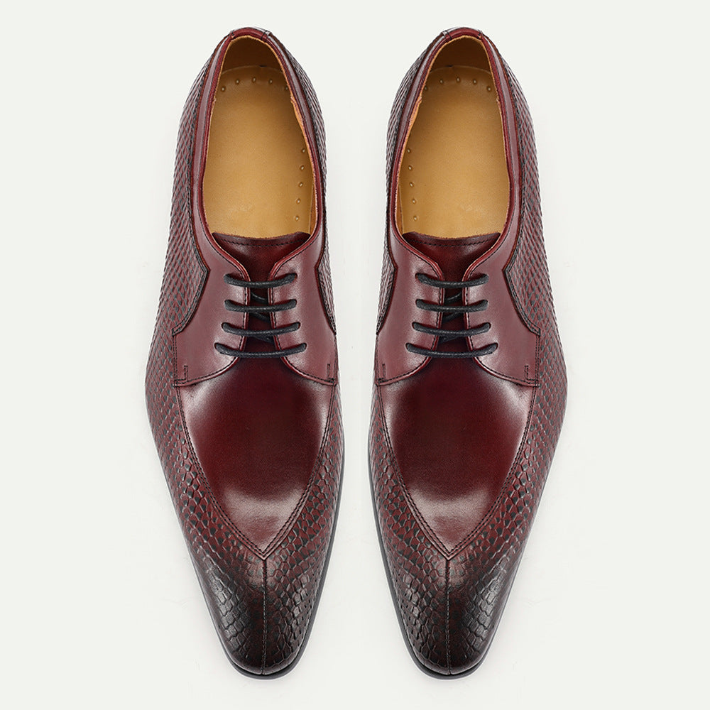 Pointed-Toe Men's Leather Shoes for All Seasons – Stylish Business Casual Footwear