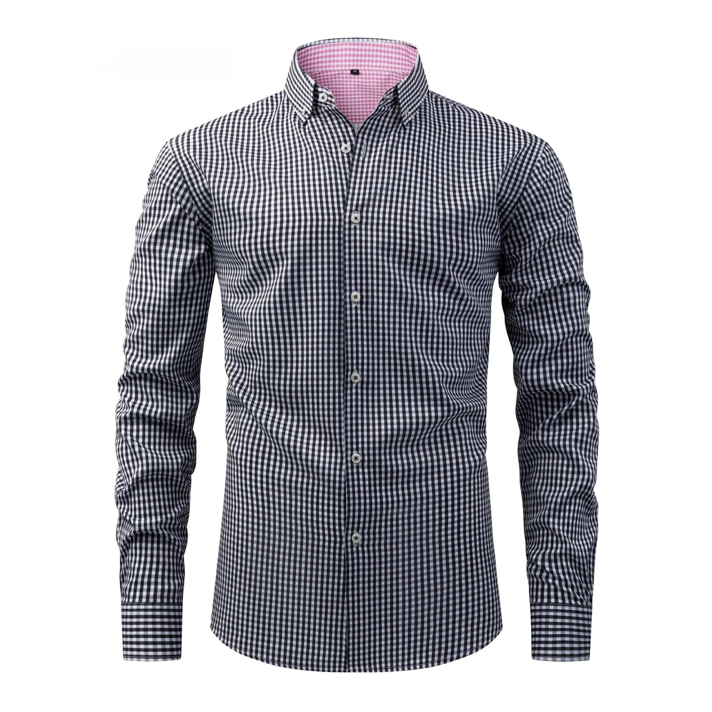 Mens Stretch Digital-Print Shirt - Long Sleeve Collared Regular Fit for Stylish Comfort