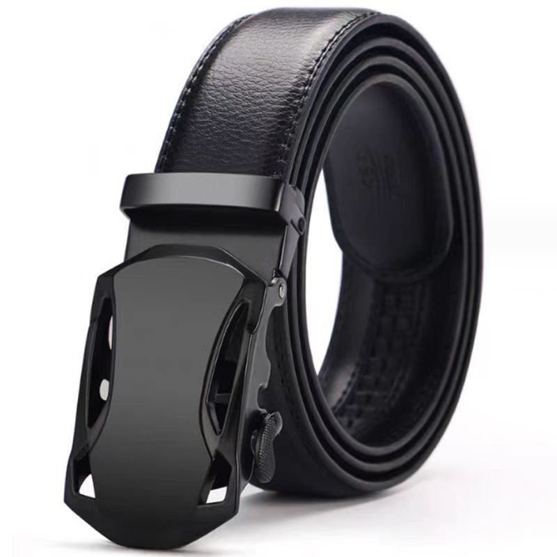 Mens Leather Belt Automatic Buckle - Genuine Leather for Comfort and Style - Neon North Clothing