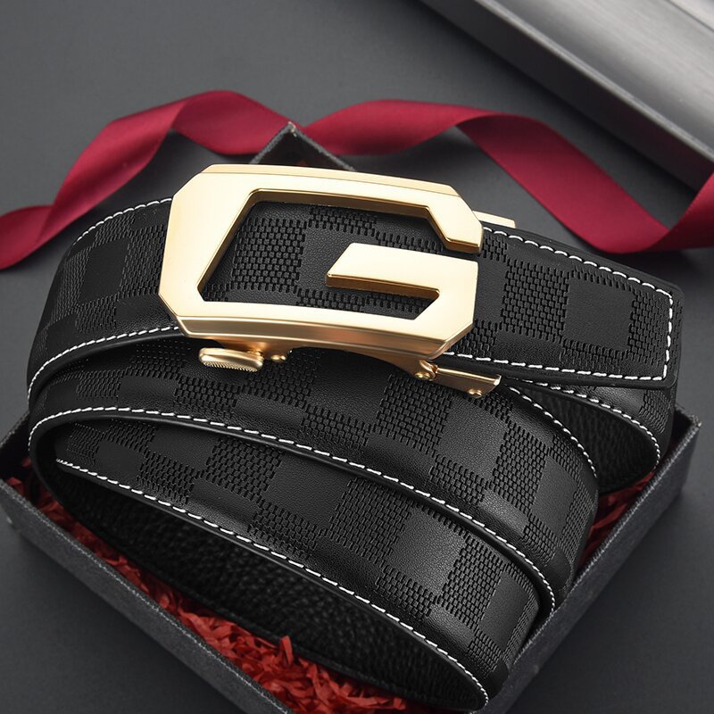 Mens Leather Belt With Lettering - Neon North Clothing